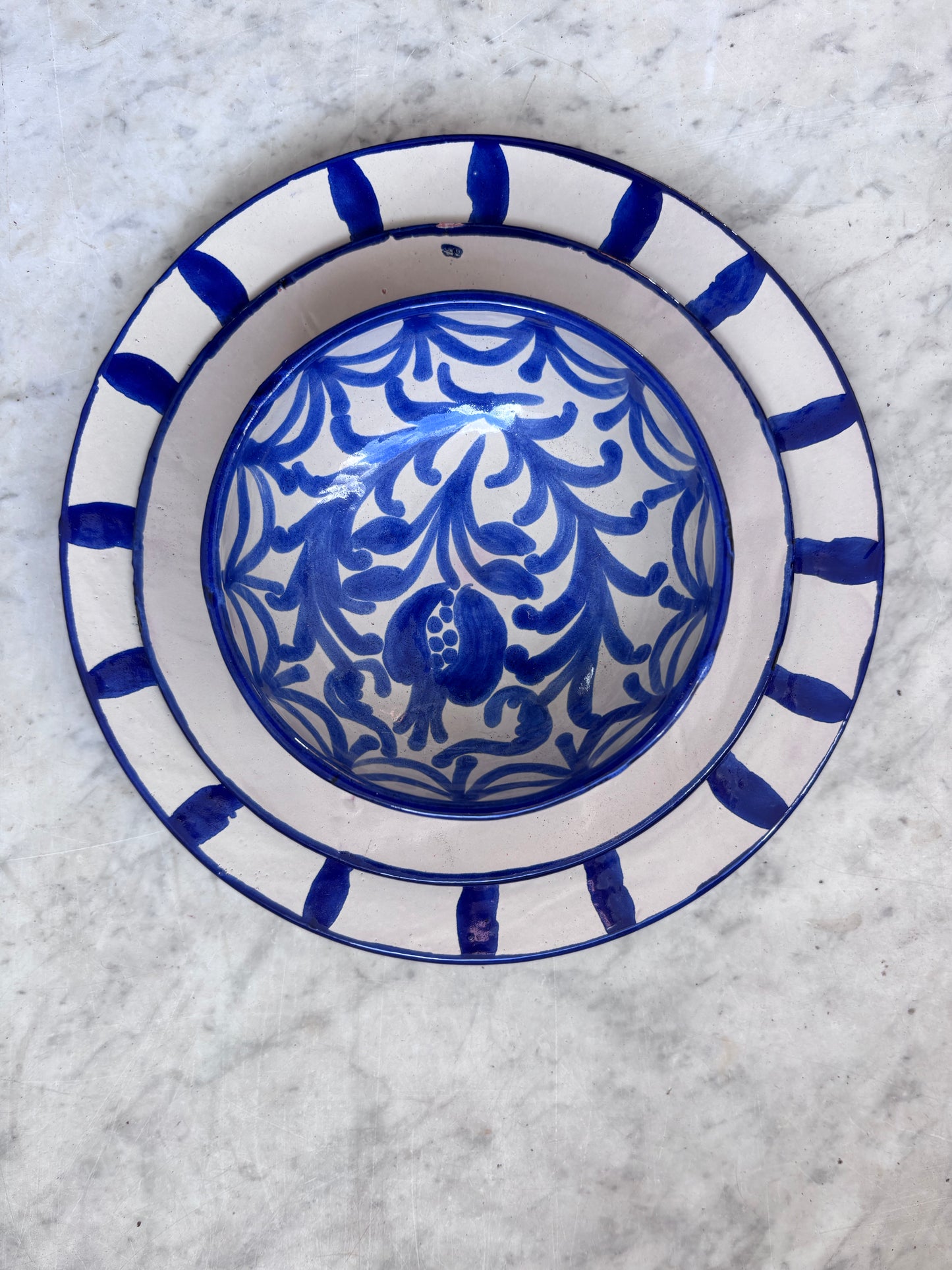 Small bowl print blue